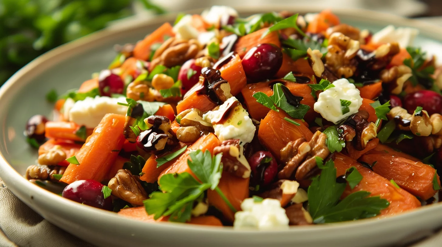 Cranberry Walnut Roasted Carrot Salad