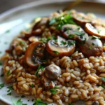 Creamy Farro Risotto With Mushrooms And Thyme