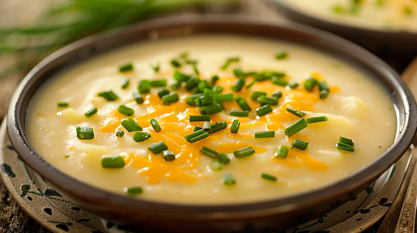 Creamy Potato Soup With Cheddar and Chives