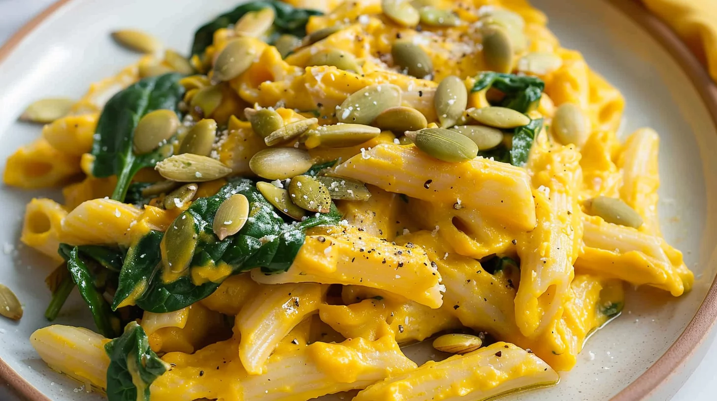 Creamy Pumpkin Pasta With Spinach