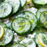 Cucumber Slices With Cottage Cheese