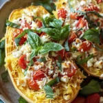 Easy Baked Feta Spaghetti Squash Wtomato and Peppers