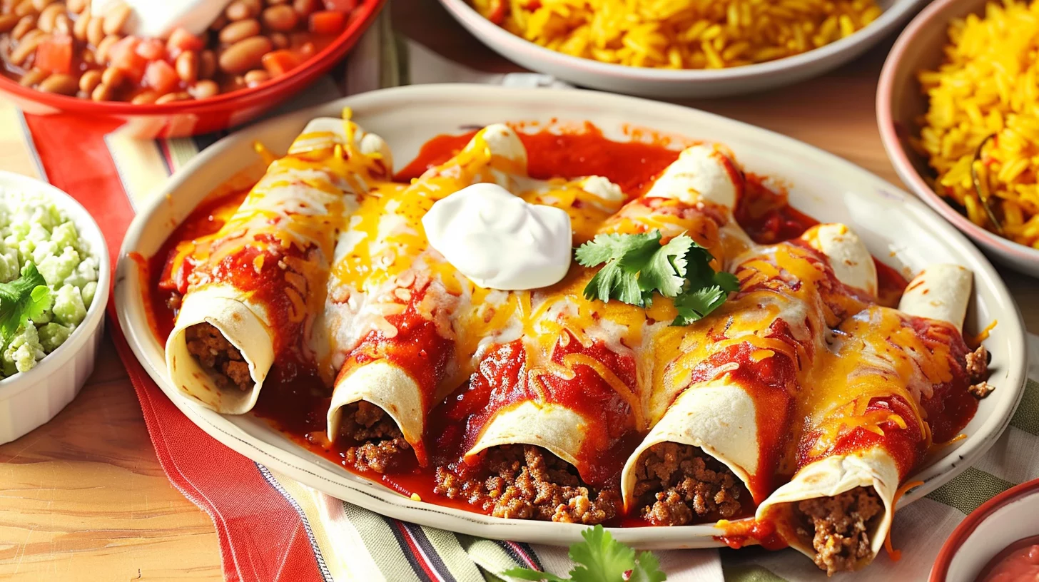 Easy Cheesy Ground Beef Enchiladas