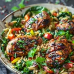 Easy One Pan Balsamic Chicken Orzo With Vegetables