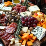 Fall Harvest Charcuterie Board With Apples and Pumpkin