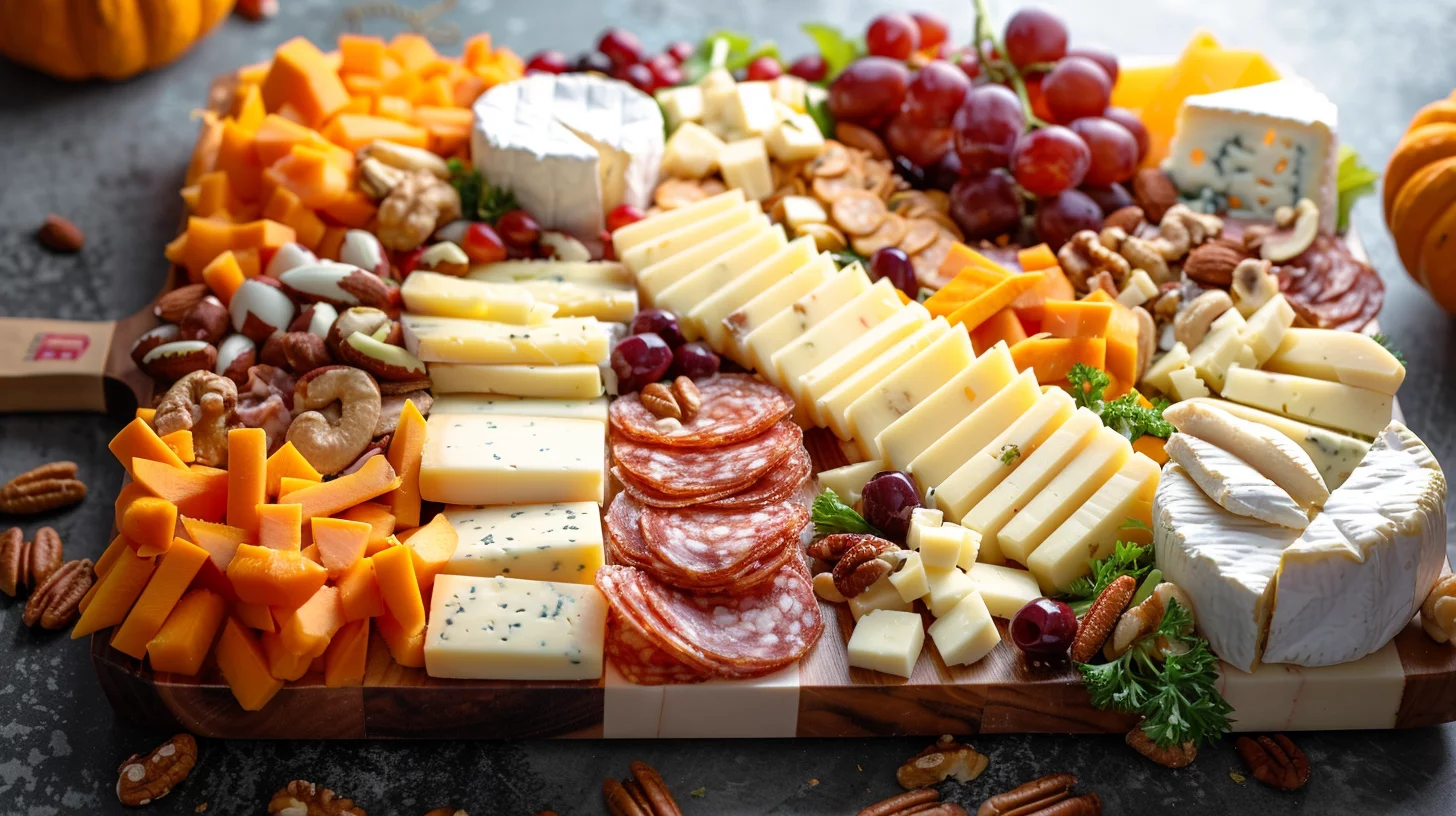 Fall Harvest Charcuterie Board With Apples and Pumpkin
