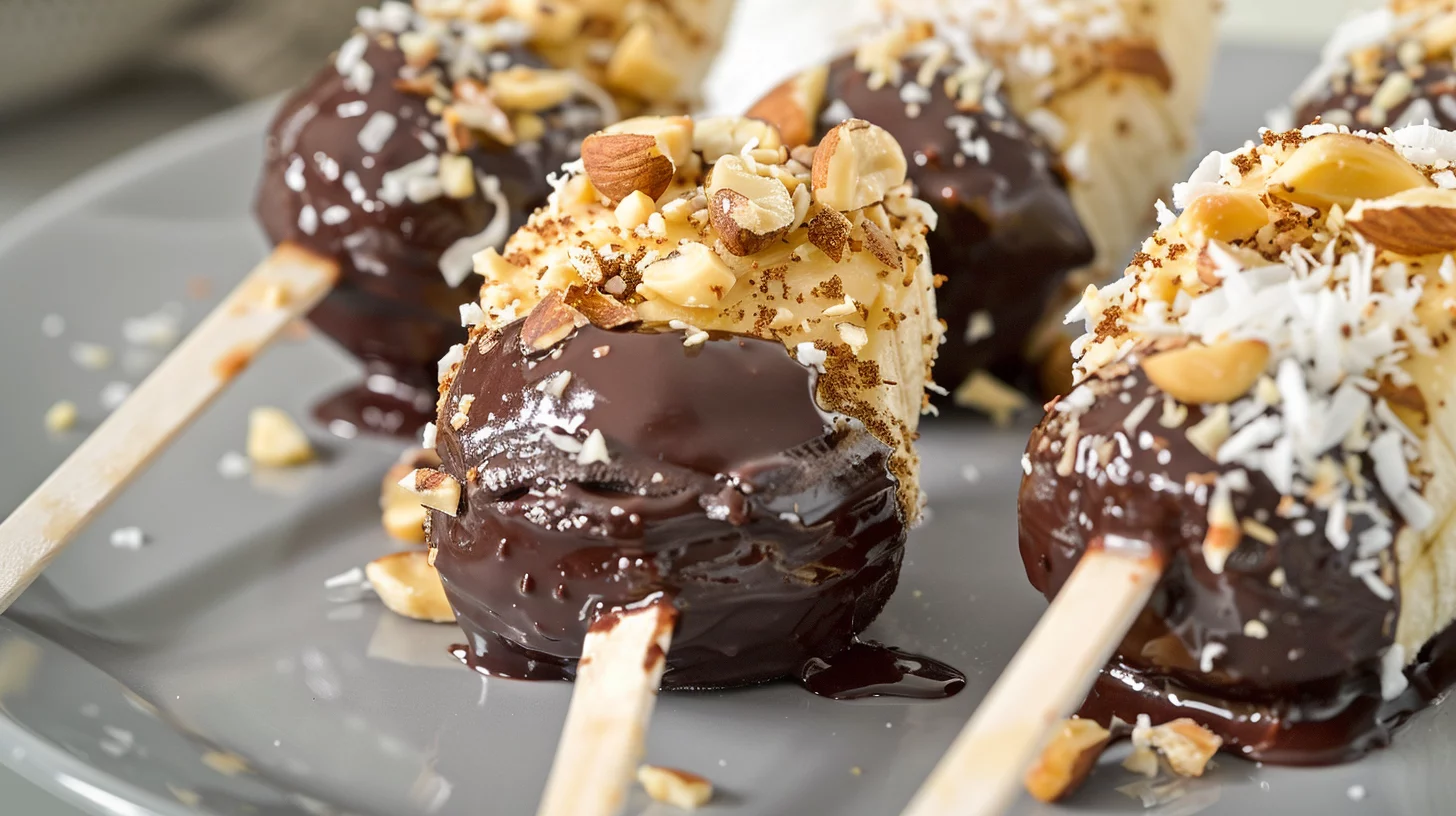 Frozen Banana Bites Dipped In Dark Chocolate