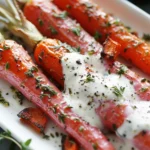 Garlic Herb Roasted Carrots With Yogurt Sauce