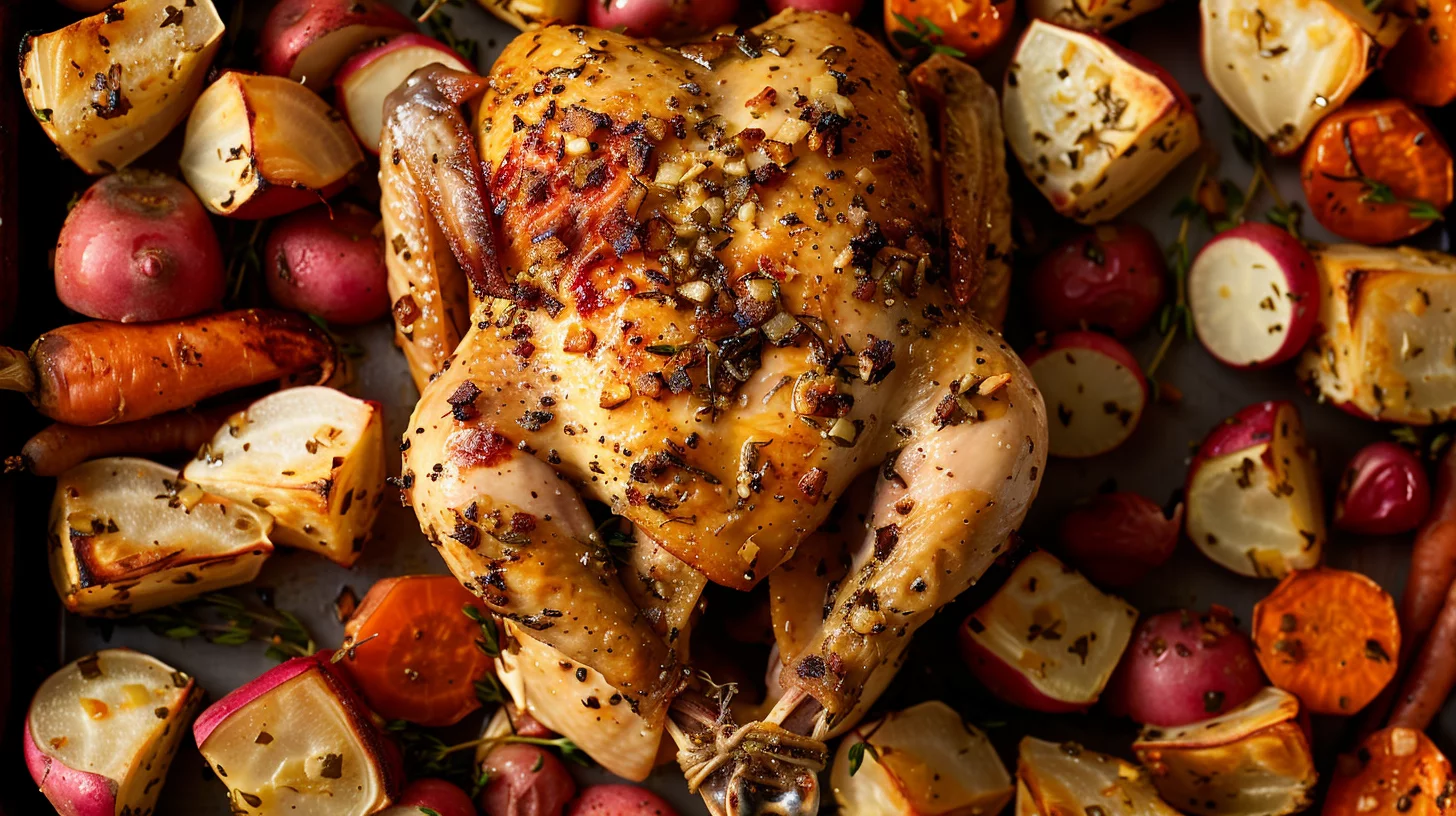 Garlic Herb Roasted Chicken And Root Vegetables