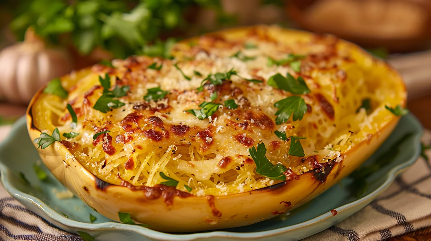 Garlic Parmesan Stuffed Spaghetti Squash Delivers Flavor