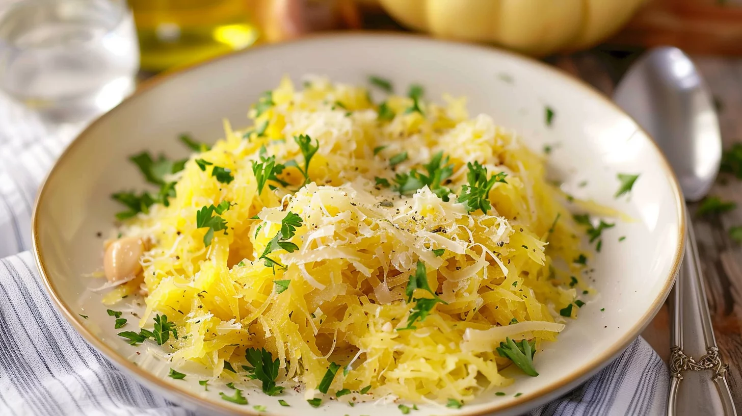 Garlic Parmesan Stuffed Spaghetti Squash