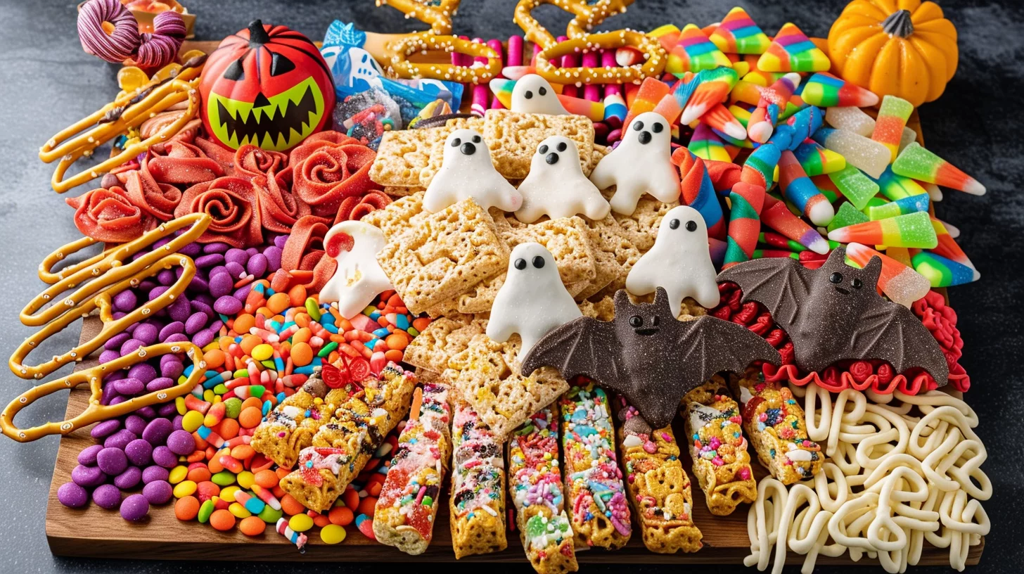 Halloween Charcuterie Board With Spooky Treats