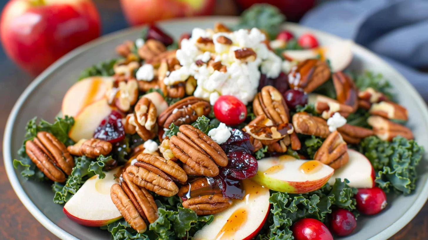 Harvest Kale Salad With Apples And Pecans