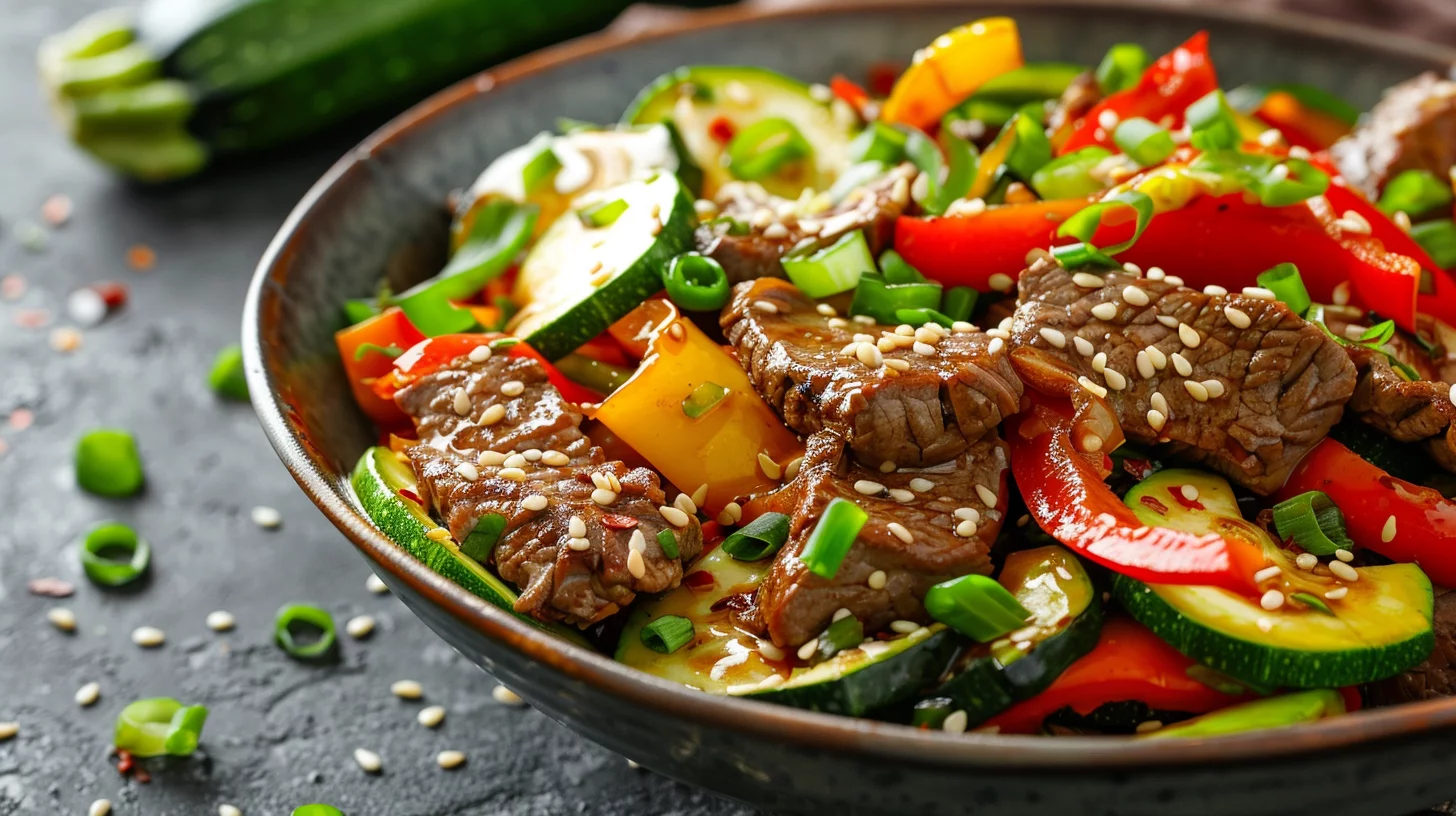 Healthy Zucchini Beef Stir-fry In Minutes