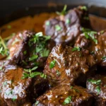High Protein Slow Cooker Garlic Butter Beef Bites