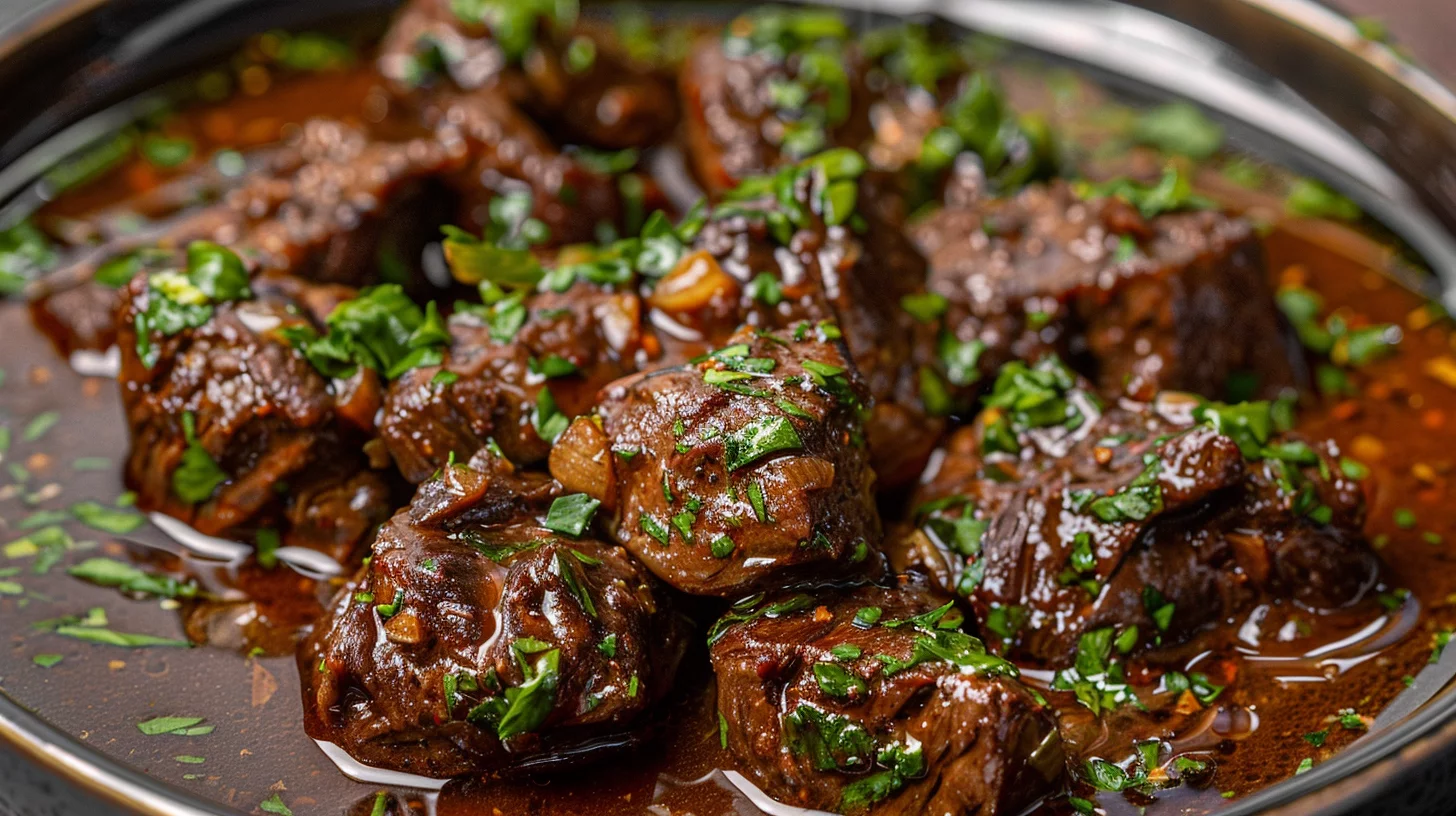 High Protein Slow Cooker Garlic Butter Beef Bites