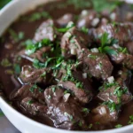 High Protein Slow Cooker Garlic Buttered Beef Bites