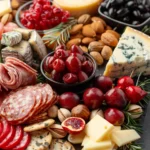 Holiday Charcuterie Board With Cranberries and Nuts