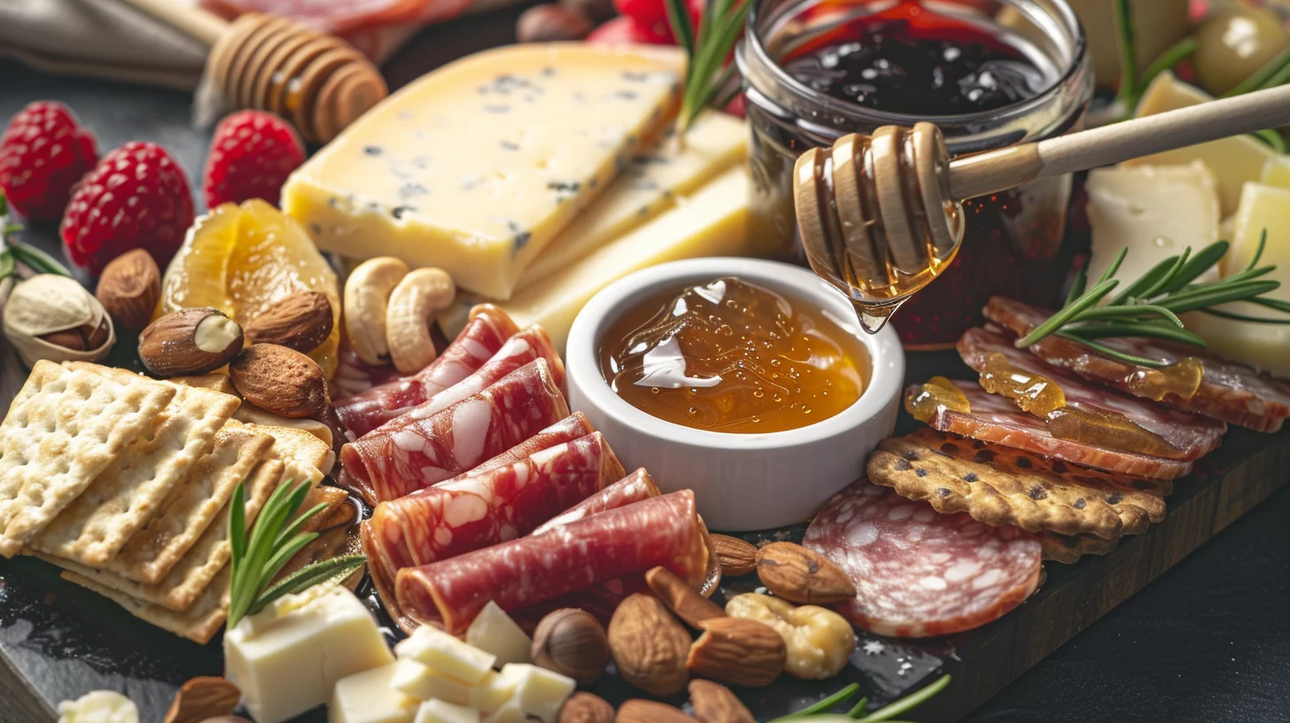 Holiday Charcuterie Board With Cranberries and Nuts