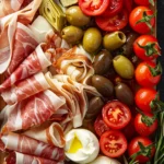 Italian Charcuterie Board With Prosciutto and Mozzarella