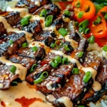 Korean Bbq Steak Rice Bowls With Spicy Cream Sauce