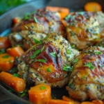 Lemon Herb Roast Chicken Thighs With Carrots And Parsnips