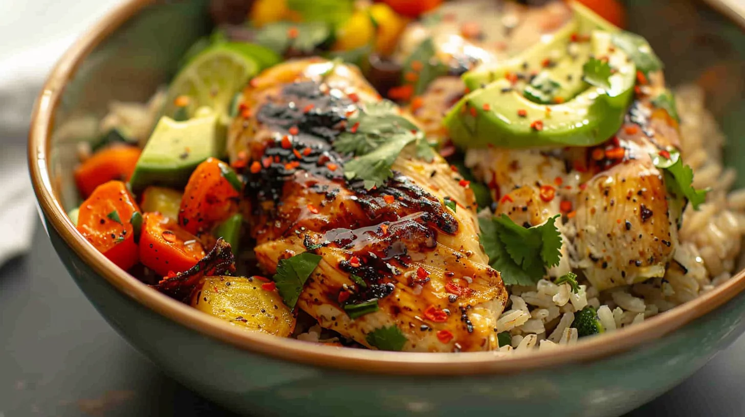 Maple Chili Roasted Chicken Bowls