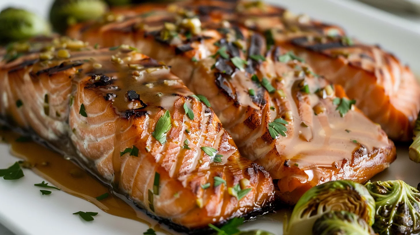Maple Dijon Salmon With Roasted Brussels Sprouts