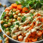 Maple Glazed Carrot And Chickpea Grain Bowl