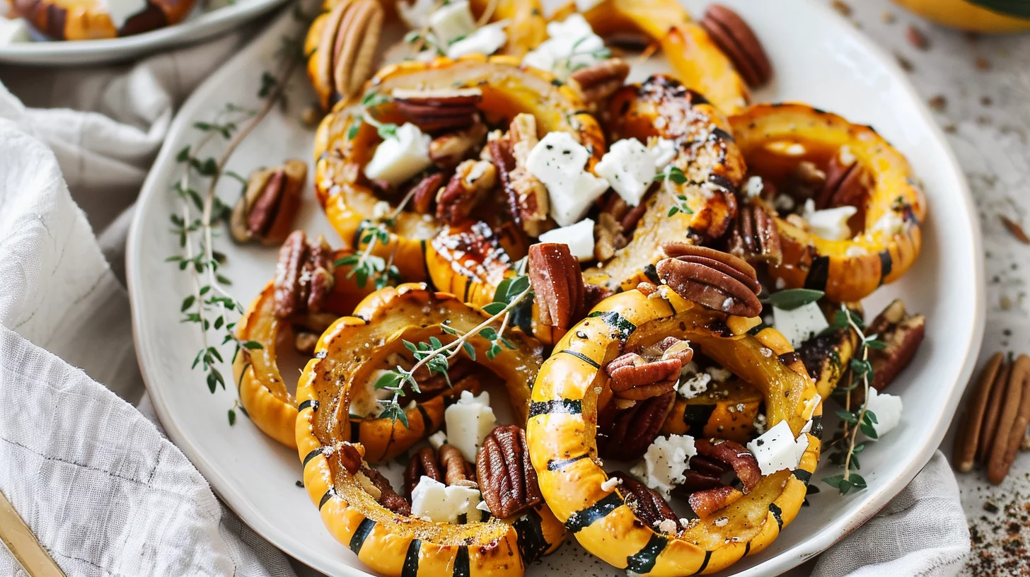 Maple Roasted Delicata Squash Rings