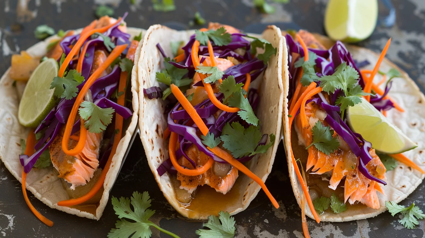 Maple Sriracha Roasted Salmon Tacos