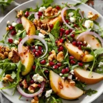 Pear Gorgonzola Arugula Crunch Salad
