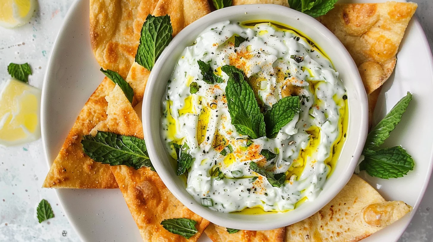Pita Chips With Tzatziki