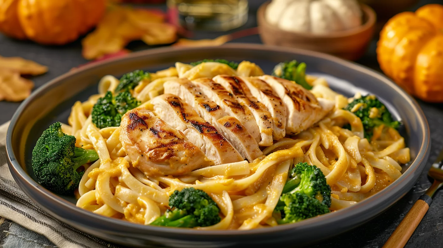Pumpkin Alfredo With Broccoli And Chicken