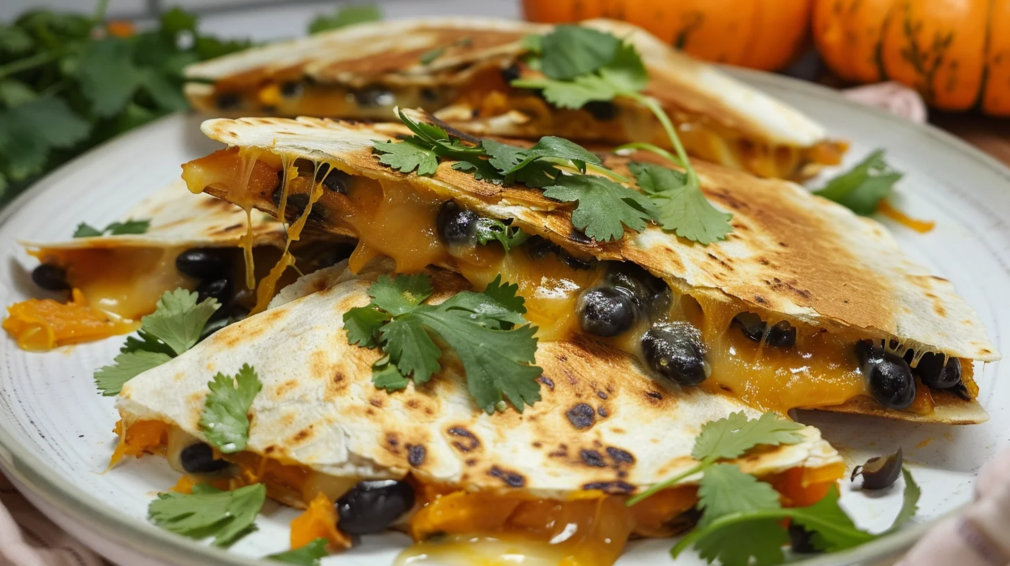 Pumpkin Black Bean Quesadillas