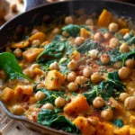 Pumpkin Chickpea Spinach Skillet