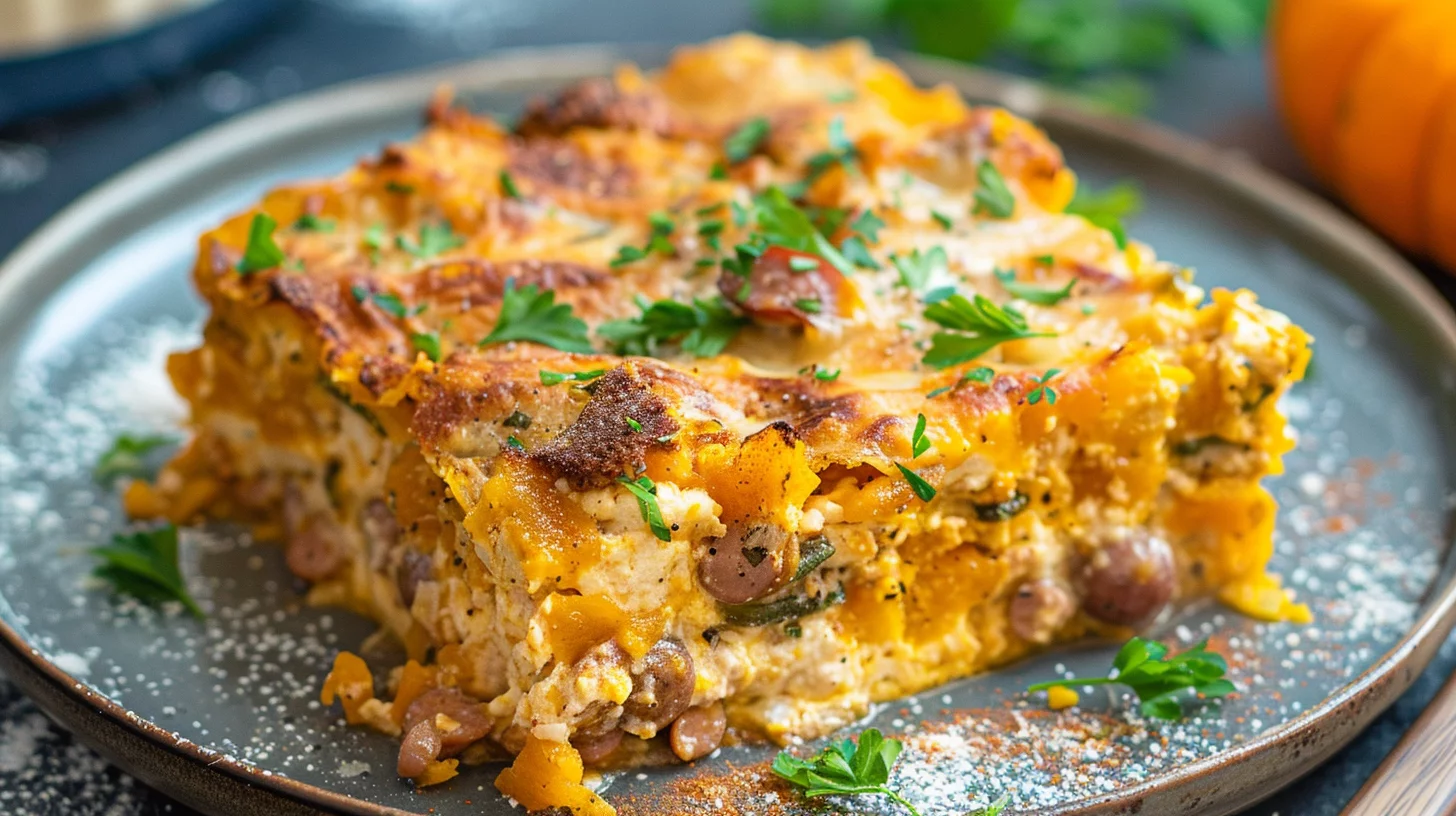 Pumpkin Sage Turkey Sausage Breakfast Casserole