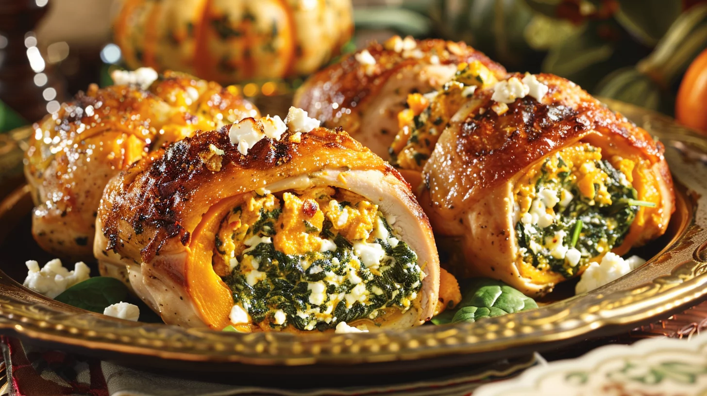 Pumpkin Spinach And Feta Stuffed Chicken