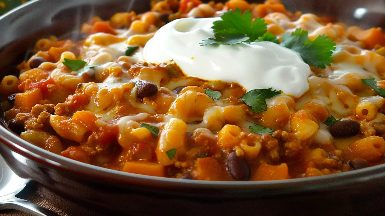 Pumpkin Turkey Chili Mac (Lightened)