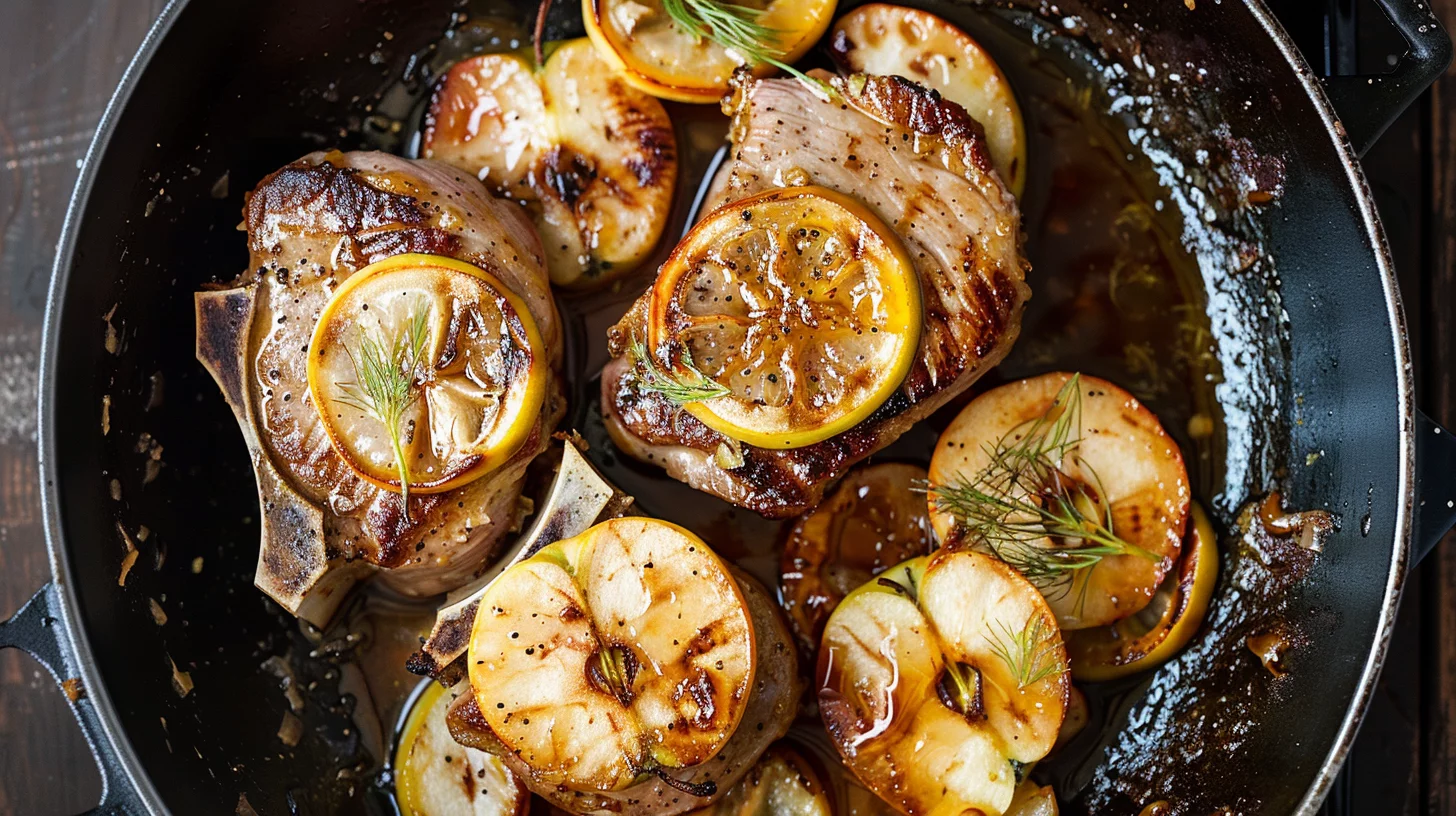 Roasted Apple And Fennel Pork Chops