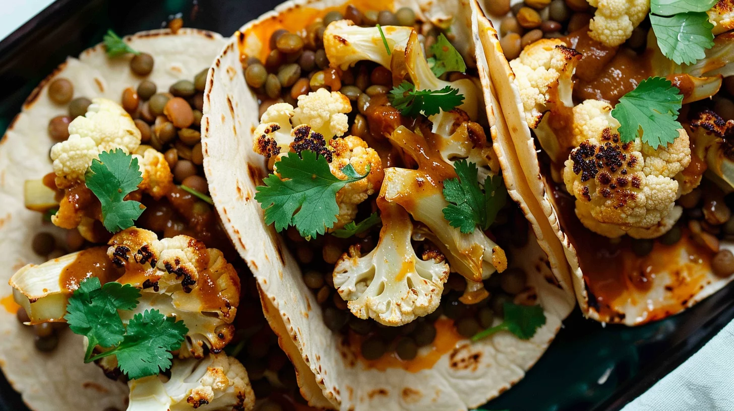 Roasted Cauliflower And Lentil Tacos