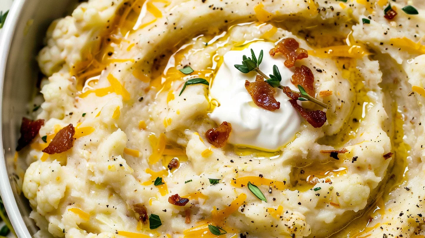 Roasted Garlic Mashed Cauliflower