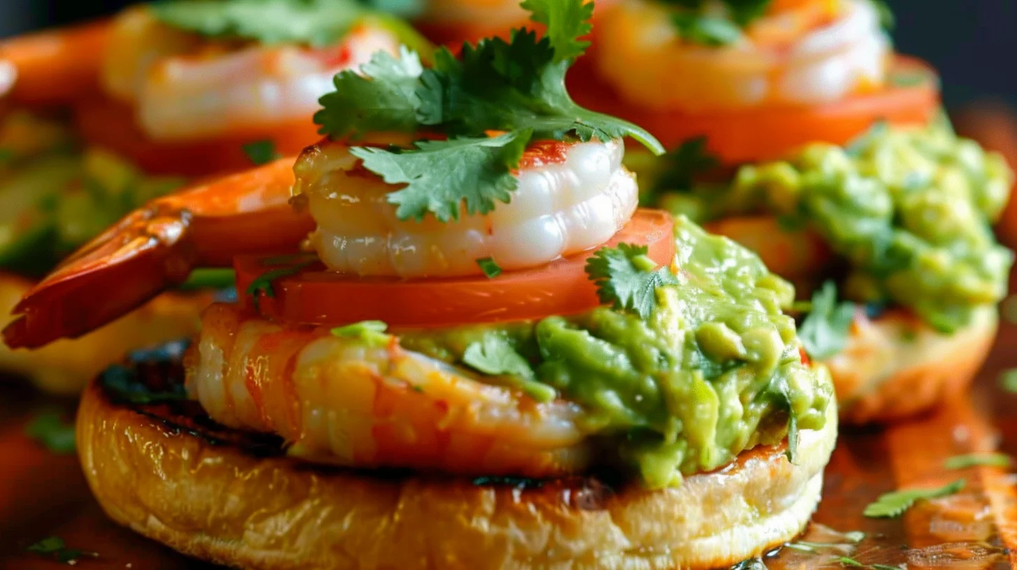 Shrimp Burgers With Cilantro and Guacamole