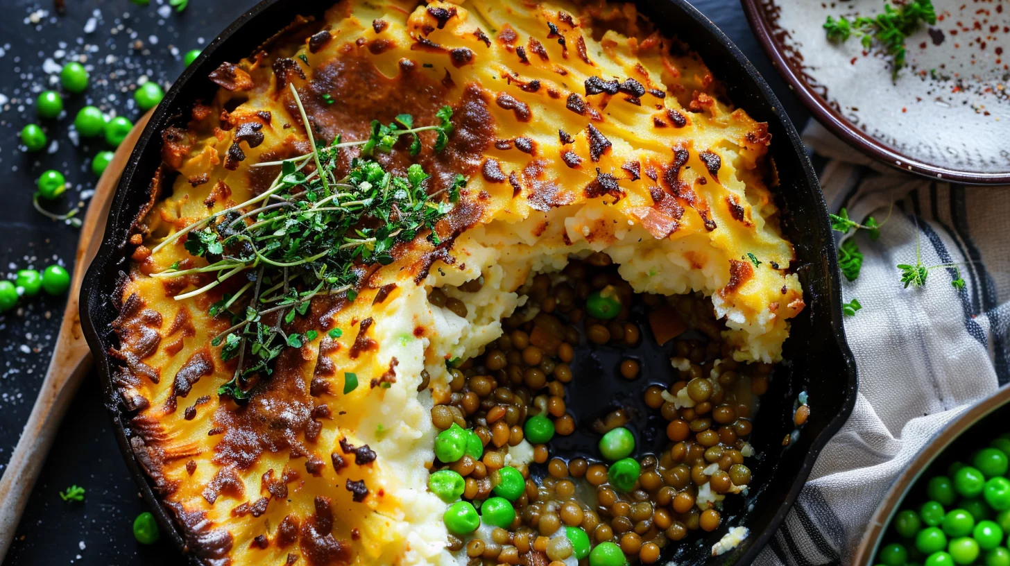 Skillet Shepherds Pie With Lentils And Cauliflower Mash
