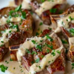 Slow Cooker Beef Chops With Garlic Parmesan Sauce