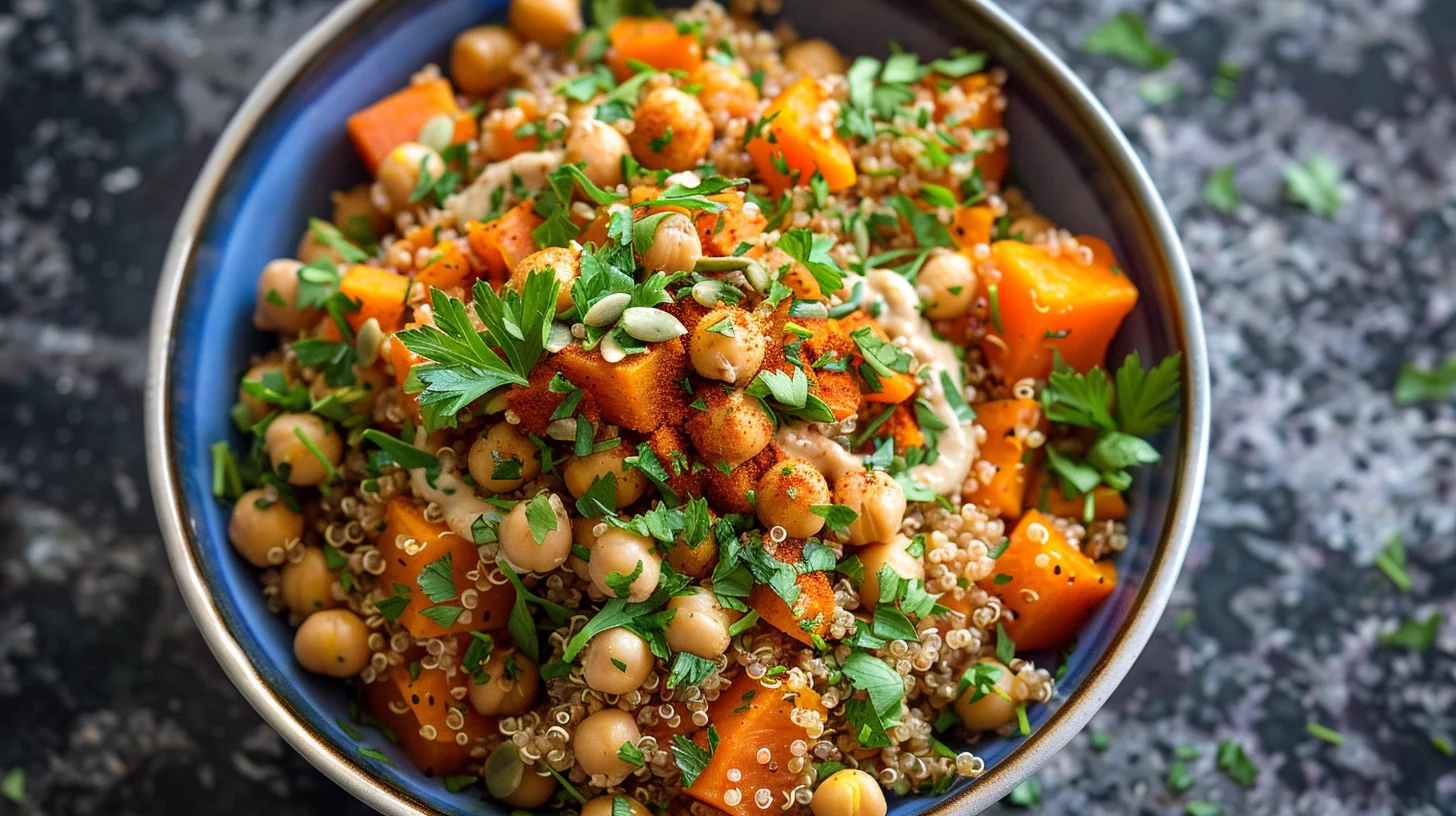 Smoky Paprika Roasted Chickpeas And Squash Bowl
