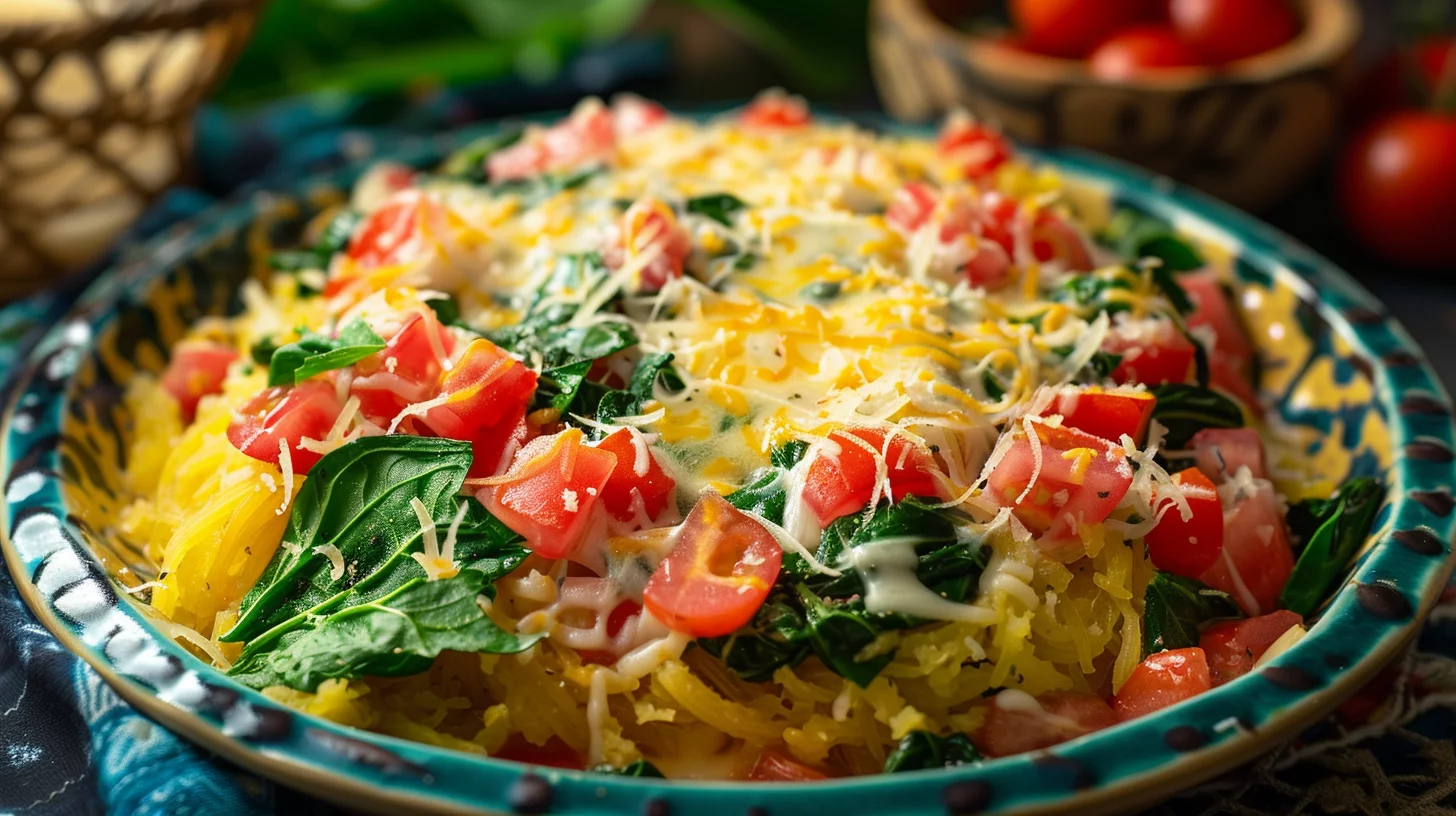 Spaghetti Squash With Spinach and Tomatoes