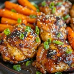 Sticky Honey Garlic Chicken With Roasted Carrots