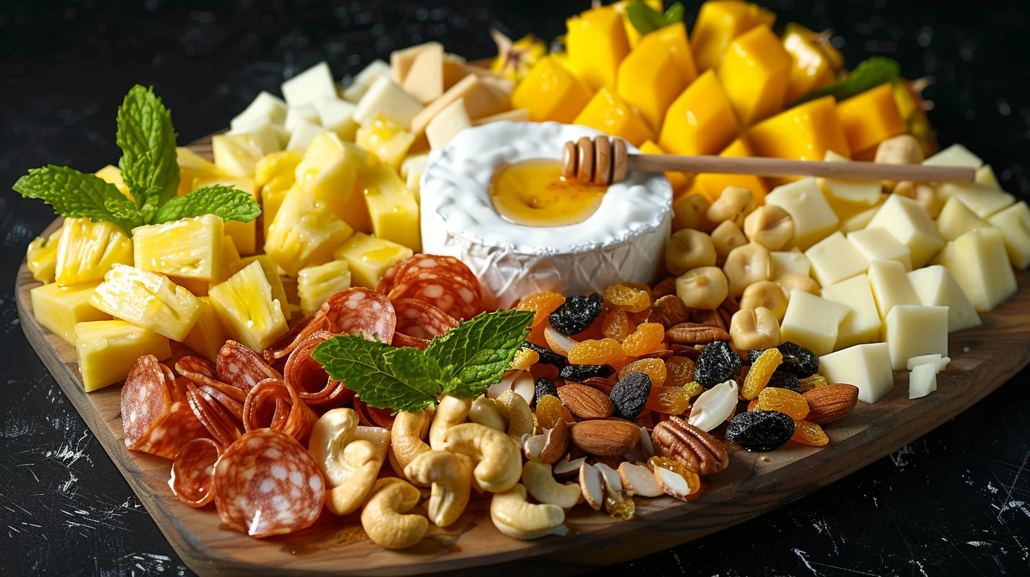 Tropical Charcuterie Board With Pineapple and Mango
