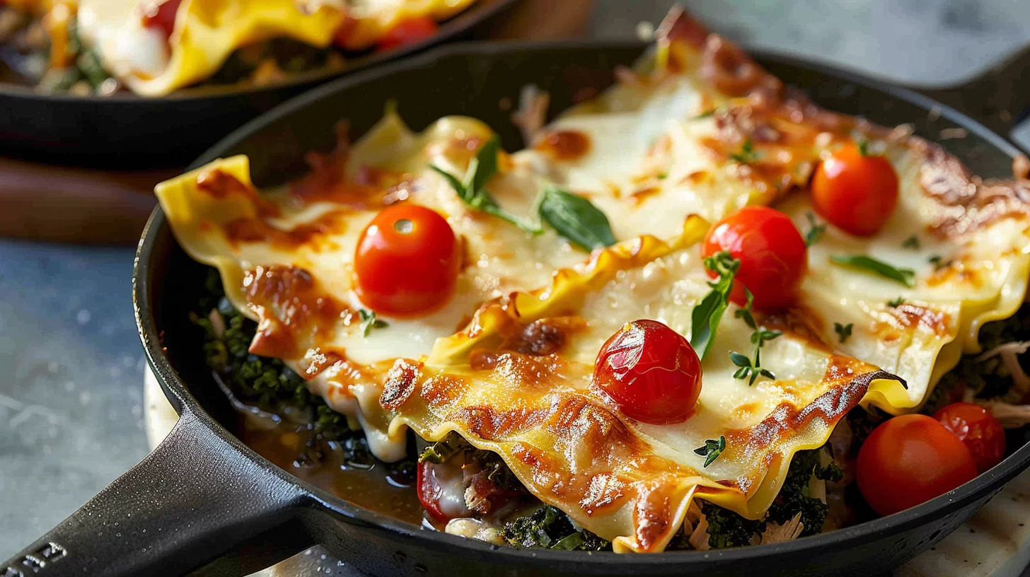 Turkey And Kale Lasagna Skillet